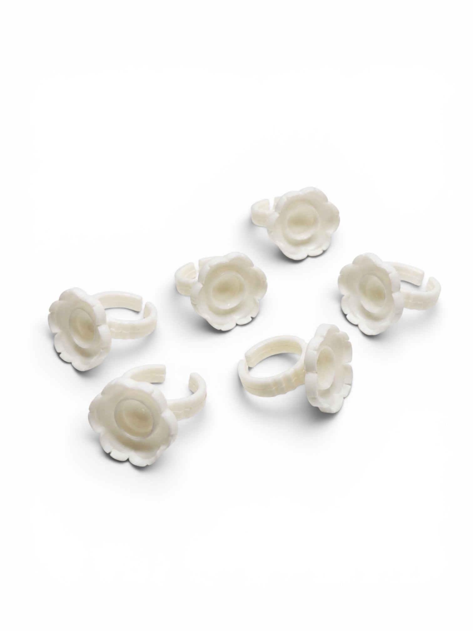 “Milky” Flower Glue Rings - 100/Pack